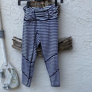 Chili by Will.  Yoga pants. Black/white stripe.rouched waist. Size 1